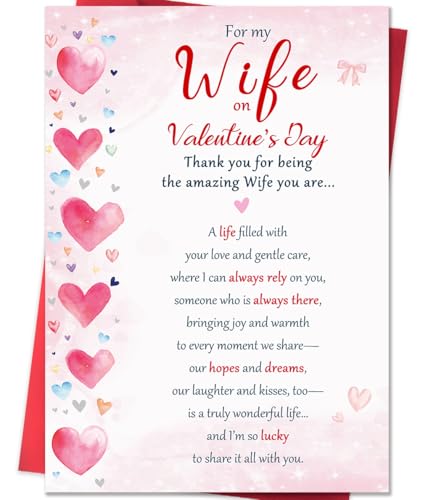 Beixian Valentines Day Cards Gifts for Wife from Husband, Unique Wife Valentines Day Gifts for Her -8x5.3 Inches, Double-Sided - Image 1