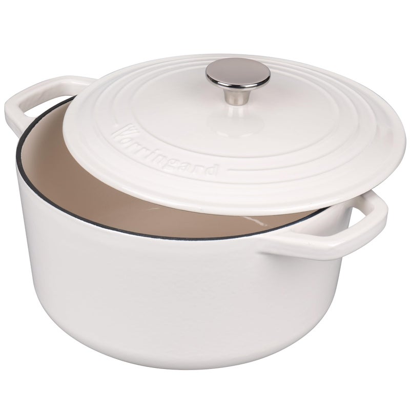 VORRINGARD Enameled Cast Iron Dutch Oven Pot with Lid, for Bread Baking, Round Bread Oven- include Sourdough Bread Baking Supplies Set, 4.5QT, White - Image 5