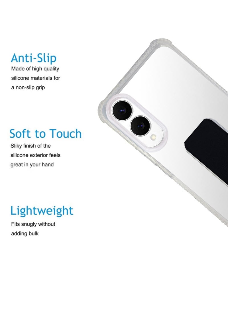 ولديك جراب Samsung Galaxy S25 Edge | مصمم خصيصًا لهاتف Samsung Galaxy S25 Edge | جراب نحيف من مادة TPU مع وسادة هوائية وممتص للصدمات من المطاط الناعم والسيليكون مع غطاء قبضة يد مغناطيسي مناسب لهاتف Samsung Galaxy S25 Edge | شفاف/أسود - Image 3