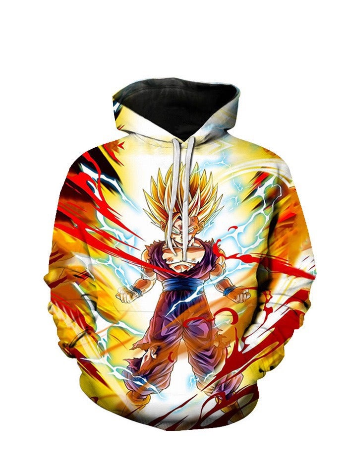 Loquat Seven Dragon Ball Wukong 3D Digital Printed Sweater Loose Hooded 