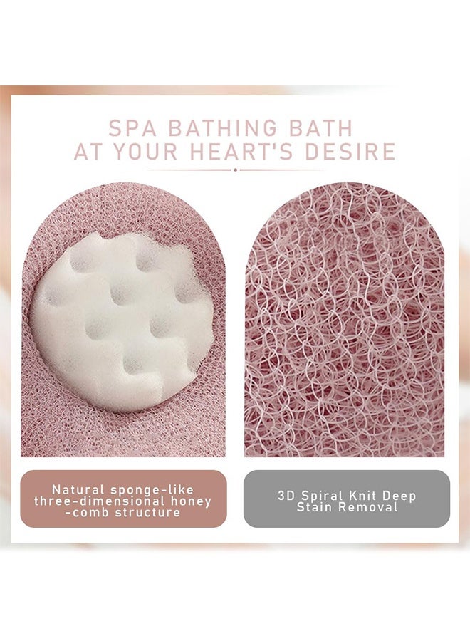 2 Pack Apricot Purple 2026 Upgraded 2 in 1 Super Soft Sunflower Suction Cup Bath Ball Exfoliating Bath Sponge Cleaning Brush Mesh Pouf for Women Men Home Bathroom Daily Shower Use - Image 5