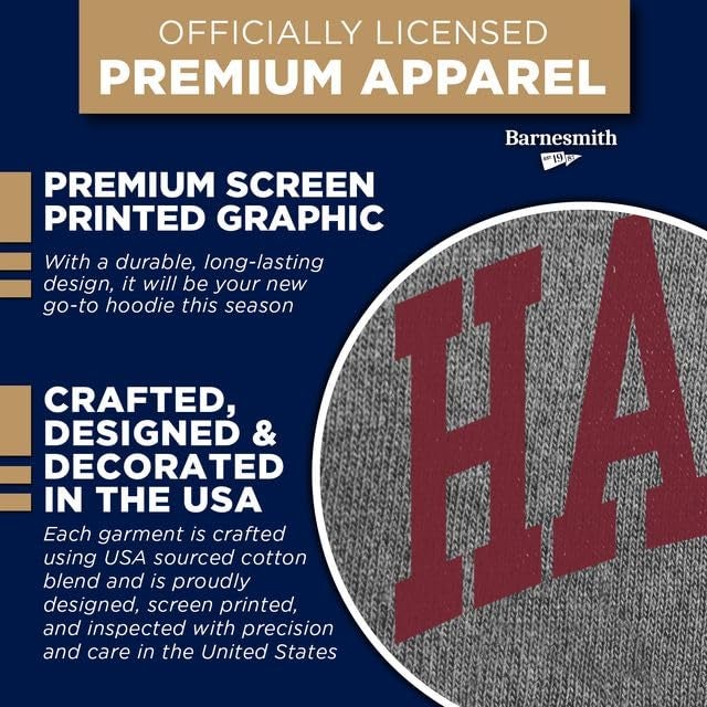 Ivysport Harvard University Hooded Sweatshirt, Essential, Heather Grey, X-Large - Image 4