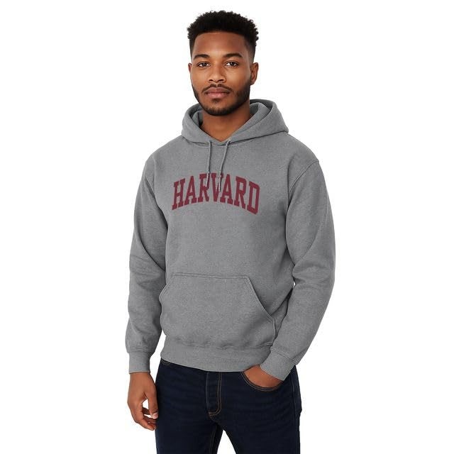 Ivysport Harvard University Hooded Sweatshirt, Essential, Heather Grey, X-Large - Image 2