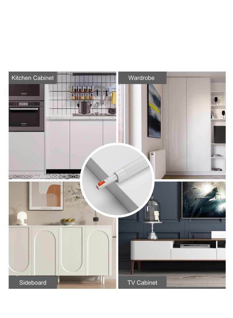 SYOSI Push to Open Door Latch for Cabinet Door Non-Magnetic Heavy Duty Push Latch Catches，Baby Safety Push Wardrobe Door Rebound Devices White 2 Pack - Image 2