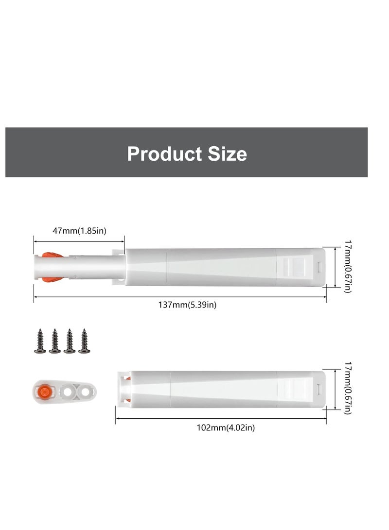 SYOSI Push to Open Door Latch for Cabinet Door Non-Magnetic Heavy Duty Push Latch Catches，Baby Safety Push Wardrobe Door Rebound Devices White 2 Pack - Image 3