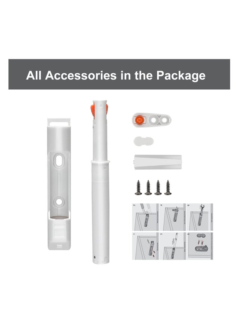 SYOSI Push to Open Door Latch for Cabinet Door Non-Magnetic Heavy Duty Push Latch Catches，Baby Safety Push Wardrobe Door Rebound Devices White 2 Pack - Image 4