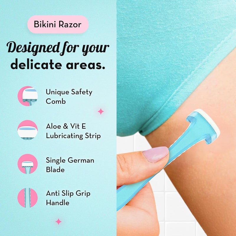 Plush The Ultimate Razor Trio Kit | Bikini, Body & Face Razor for Woman | 3-in-1 Hair Removal Kit | Smooth, Precise & Gentle Shave | Travel-Friendly & Easy to Use | Zero Cuts & Bumps - Image 3