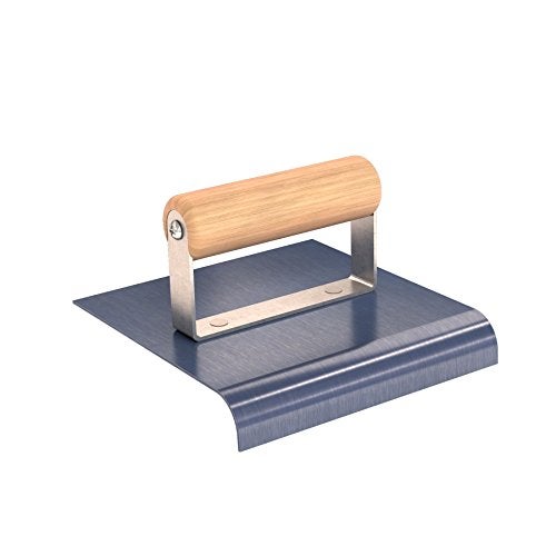 Bon 22-932 6-Inch by 6-Inch Blue Steel Sidewalk Edger with 5/8-Inch Radius and 7/8-Inch Lip with Wood Handle - Image 1