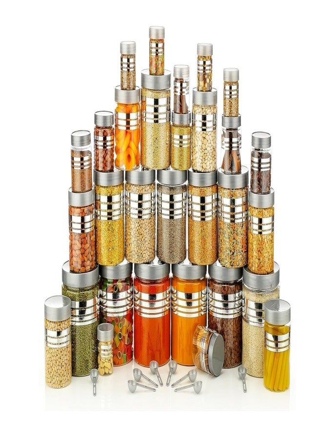 Padliyo Airtight Plastic Grocery Container Food Grade BPA Free Storage Containers Stackable Airtight Jars for Kitchen Spices Snacks Grocery Storage 1200 ml, 650 ml, 350 ml, 250 ml - Pack Of (4) - Image 1