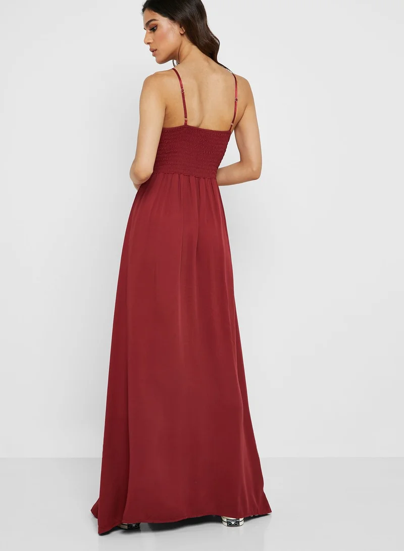 Ginger Tie Front Maxi Dress
