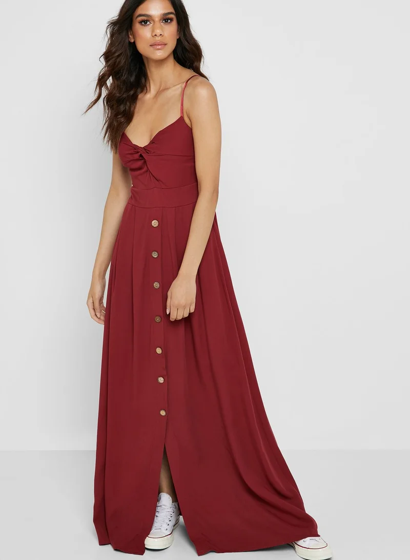 Ginger Tie Front Maxi Dress