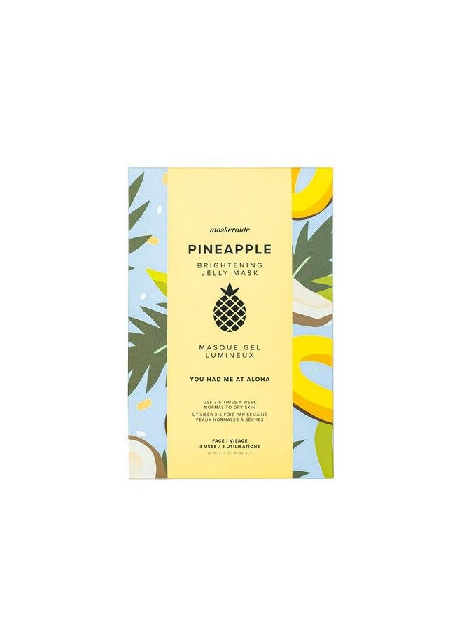 MaskerAide - Pineapple Brightening Jelly Mask With Coconut Water Niacinamide & Sweet Cherry Extract Hydrating Soothing Cooling Reduces Redness Moisturizing Mask Korean Skincare (Sleeve 3 Uses) - Image 1