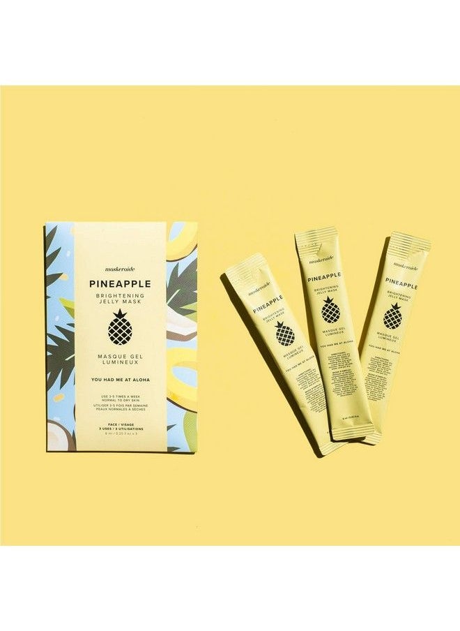 MaskerAide - Pineapple Brightening Jelly Mask With Coconut Water Niacinamide & Sweet Cherry Extract Hydrating Soothing Cooling Reduces Redness Moisturizing Mask Korean Skincare (Sleeve 3 Uses) - Image 1