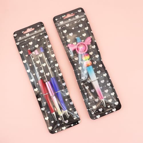 manipepe 100 Pieces Pen Packaging Bags for Small Business, Resealable Ziplock Bag For Pens, Storage Bags for Packaging Jewelry, Cosmetic Brush, Lipgloss (2.5x8.5 inch) (black) - Image 2