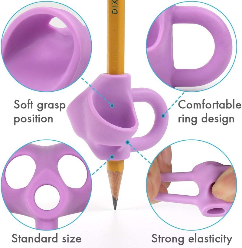 Firesara Training Grips, Original Breakthrough Assorted Writing Aid Grip Trainer Posture Correction Finger Grip for Kids Preschoolers Children Adults Special Needs for Lefties or Righties(4PCS) - Image 4