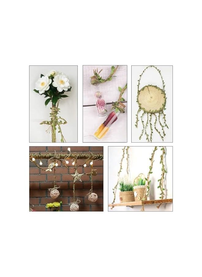 The Bros - Natural Leaf Jute Ribbon Twine 5m - for Wedding, Party, Garden Decor - Green Leaves Jute Rope for Home Crafts and Favor Wrapping - Image 1