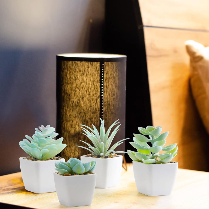 Jexine 18 Set Artificial Faux Succulents in Pots Artificial Succulent Plant for Women Assorted Decorative Small Fake Plant Potted Faux Cactus Plant for Shelf Desk Room Bedroom Bathroom Office Decor Cute  - Image 4