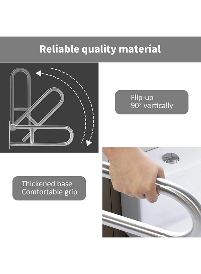 Foldable Toilet Grab Rail for Seniors and Adults, Stainless Steel Support Handle, Non-Slip Standing Aid for Bathroom Safety, Heavy Duty Assistive Support for Easy Sitting and Standing - Image 5