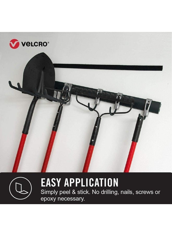 VELCRO Brand Heavy Duty Fasteners 4X2 Inch Strips With Adhesive 8 Sets Holds 10 Lbs Black Industrial Strength Stick On Tape Indoor Or Outdoor Use Vel 30703 Usa 4In X 2In  - Image 5