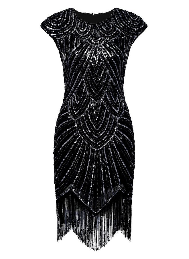 BABEYOND BABEYOND 1920s Flapper Dresses Set 20s Great Gatsby Dress 1920s Fringed Dress with Accessories Set  - Image 2