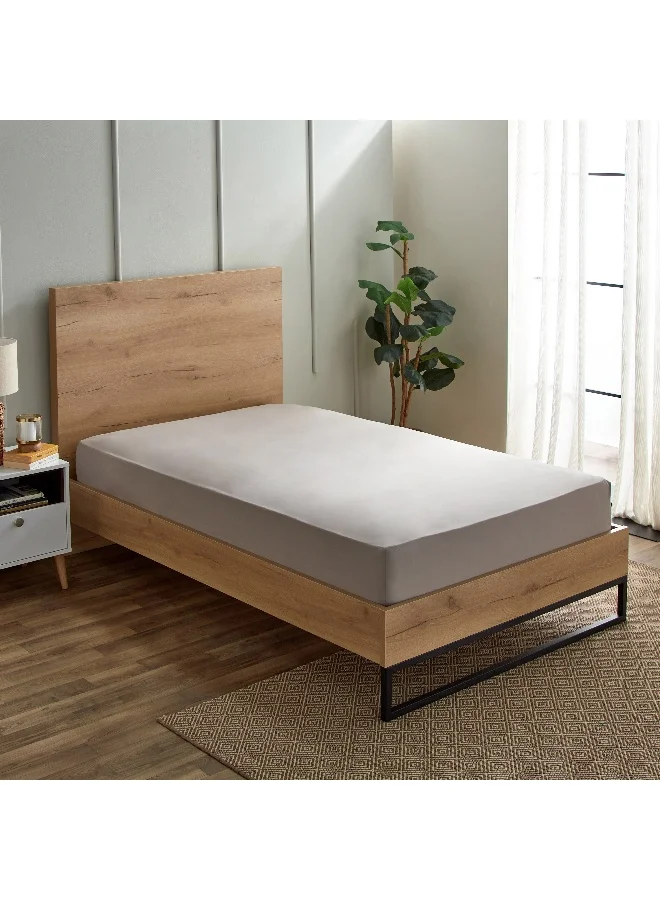 Home Box Derby Solid Microfiber Single Fitted Sheet - 90x190+20 cm