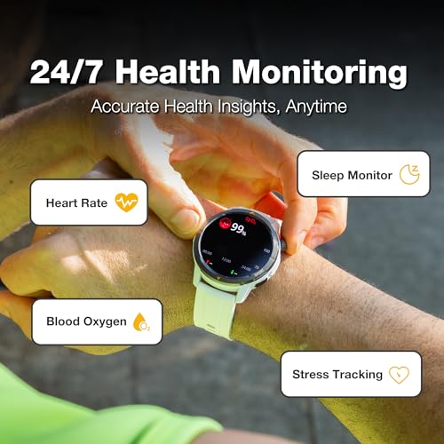 AGM Legion Rugged Smart Watch for Women, 1.43" HD AMOLED Touchscreen, Bluetooth Calling, 5 ATM & IP68, Sports Modes, Barometer & Altimeter, DIY Dial, 24/7 Heart Rate/SpO2/Sleep Monitor for iOS Android - Image 2