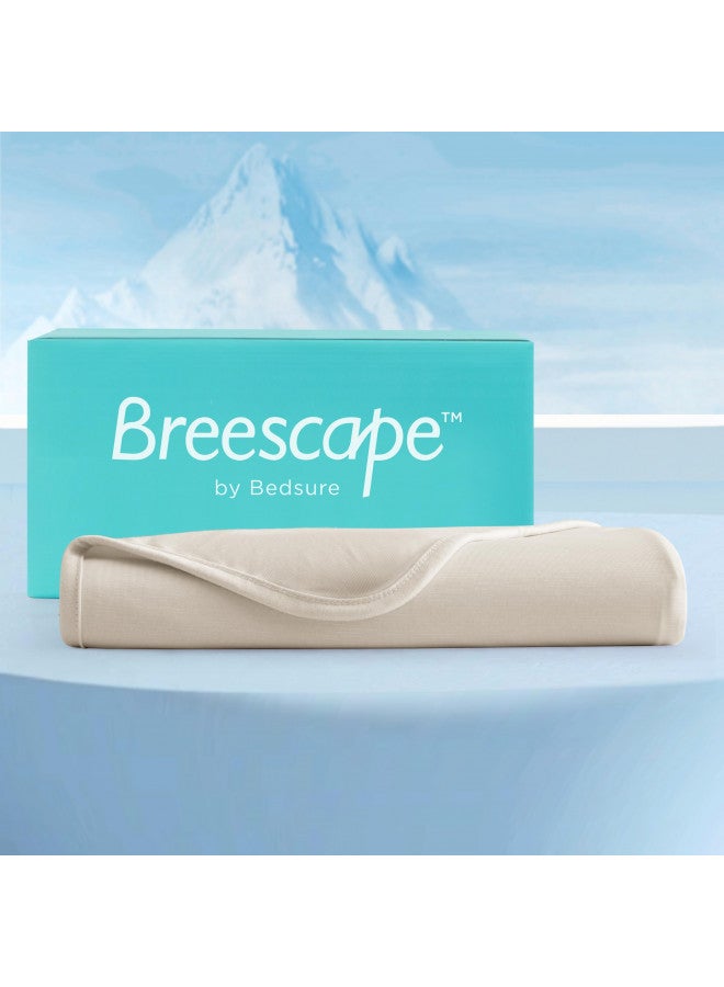 Bedsure Bedsure Cooling Blanket for Hot Sleepers - Summer Blanket Throw XL, Lightweight Cool Blanket, Breathable Blanket with Rayon Made from Bamboo, Cold Blankets for Night Sweats, 50×70 Inches, Beige - Image 1