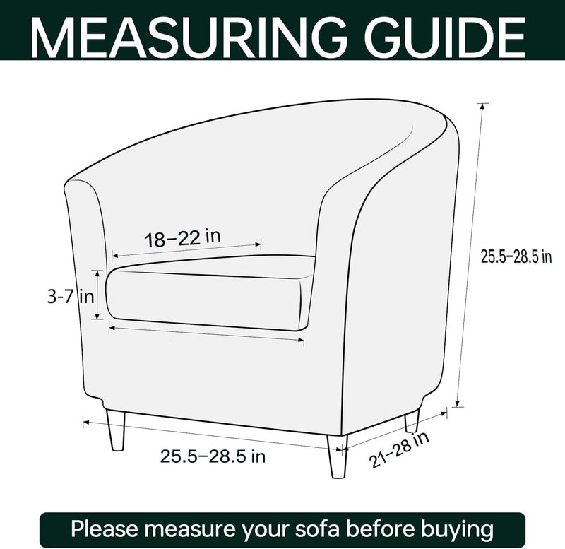Deisy Dee 2 Piece Velvet Club Chair Slipcover Stretch Barrel Chair Covers Accent Chair Cover Removable Couch Furniture Protector Arm Chair Cover for Living Room (Kelly) - Image 4