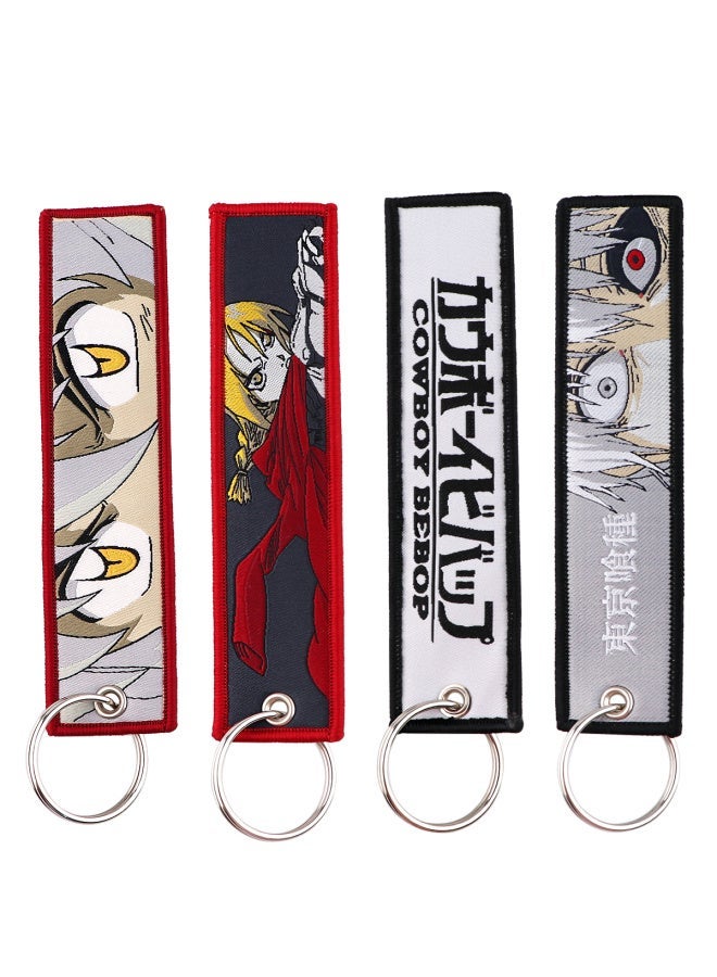 Generic Japanese Anime Series Key Tag Keychain Embroidery Fobs For Motorcycles Cars Bag Backpack Fashion Ring-Color:89  - Image 3