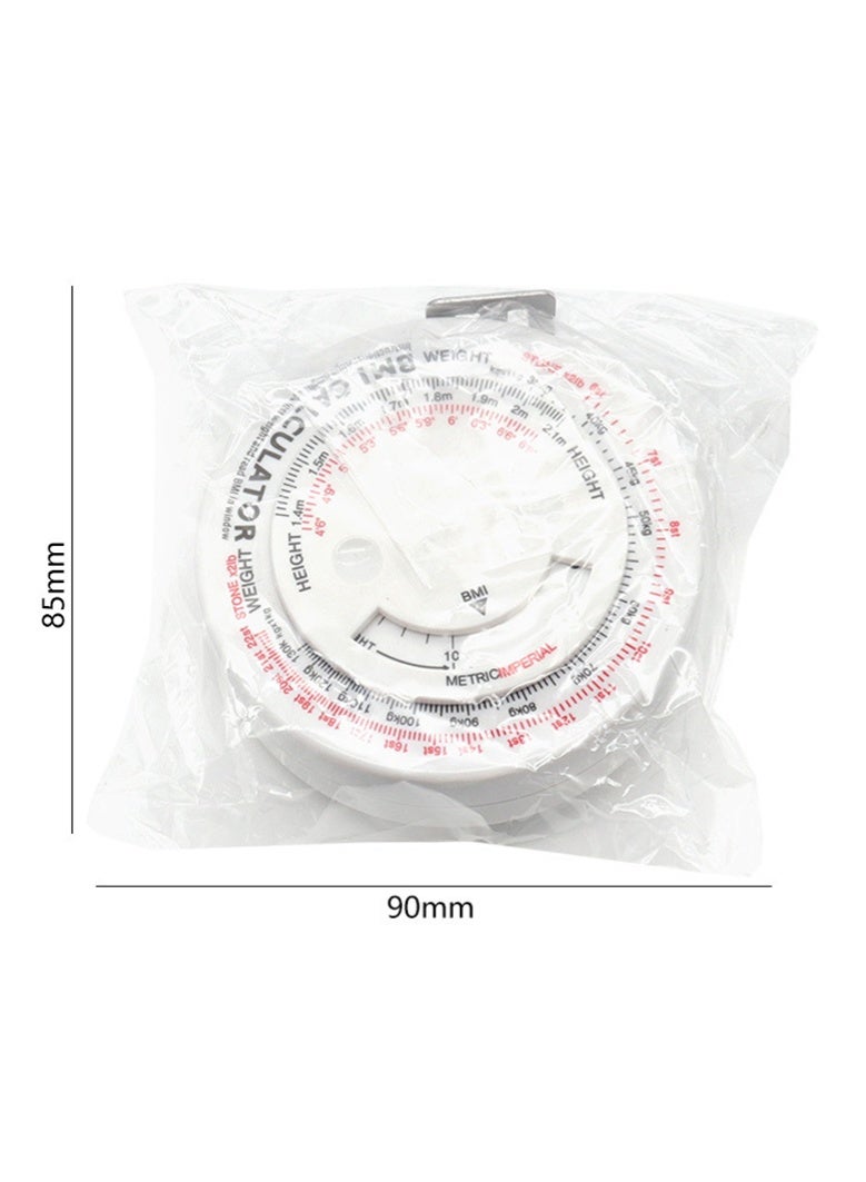 Valshar Bmi Measuring Tape, Bmi Wheel Calculator Body Mass Index Calculator, Body Tape Measure for Body Waist Weight Health Accurate Measurement (White) - Image 3