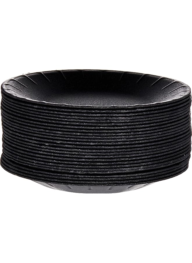 Raxoom Packing Foam Plate Black 7 Inch Disposable, Tableware, Birthday Parties, Office, Home Events, Camping - 25 Pieces. - Image 1