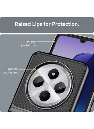 for Redmi 14C 4G / Xiaomi POCO C75 4G Case Cover，Lens Slide Cover Design,Four Corner Anti Drop Airbag ,PC+TPU Environmentally Friendly Material,Black. - view 5
