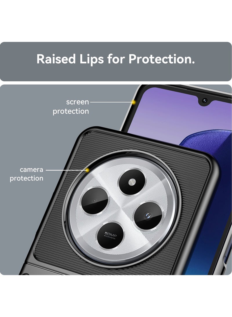 SanHu for Redmi 14C 4G / Xiaomi POCO C75 4G Case Cover，Lens Slide Cover Design,Four Corner Anti Drop Airbag ,PC+TPU Environmentally Friendly Material,Black. - Image 5