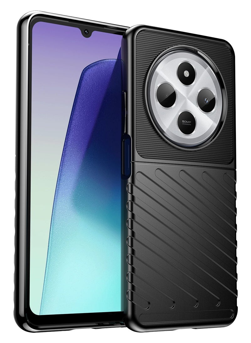 SanHu for Redmi 14C 4G / Xiaomi POCO C75 4G Case Cover，Lens Slide Cover Design,Four Corner Anti Drop Airbag ,PC+TPU Environmentally Friendly Material,Black. - Image 1