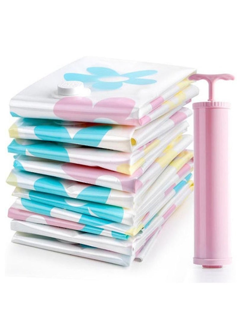 DubaiGallery 11 Pcs Thickened Vacuum Storage Bag Vacuum Compressed Bag with Hand Pump Reusable Blanket Clothes Quilt Storage Bag Organizer