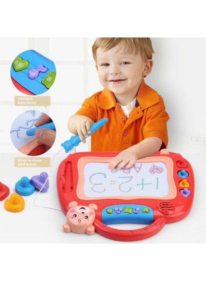 Children 3-7 Years Old Multi-functional Magnetic Drawing Board Parent-child Interactive Light Music Handwritten Graffiti Board Educational Toys-Color:Bear Drawing Board-blue 【own Battery】】 - Image 5