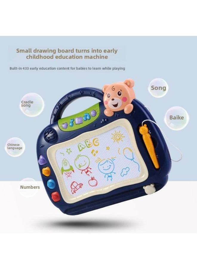 Children 3-7 Years Old Multi-functional Magnetic Drawing Board Parent-child Interactive Light Music Handwritten Graffiti Board Educational Toys-Color:Bear Drawing Board-blue 【own Battery】】 - Image 3
