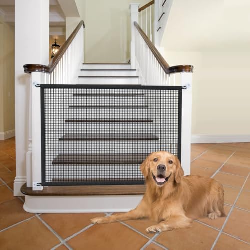 Cupount 2Pack Dog Gate for Stairs Pet Gates for The House Dogs Screen Mesh Gate for Doorways Stairways Indoor Safety 29 inches Tall 38 inch Wide - Image 1