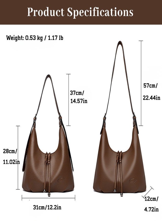 MYHOZEE Hobo Bags for Women Soft Vegan Leather Slouchy Shoulder Purse Stylish Tote Crossbody Handbag Everyday Bag with Zipper Adjustable Strap Burgundy - Image 4