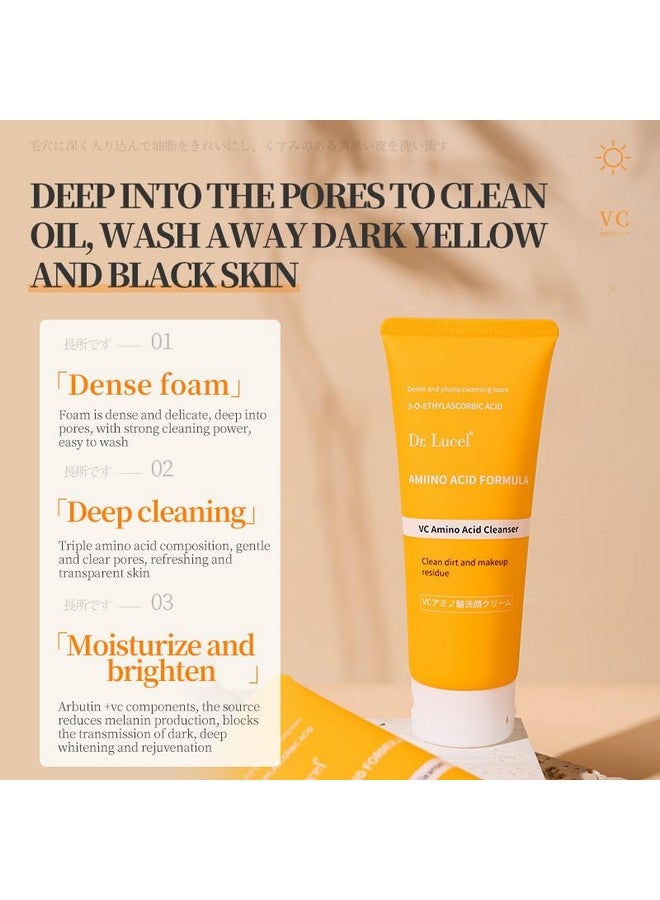 Dr. Lucel منظف الوجه بفيتامين C والأحماض الأمينية 100 جرام / مع الأربوتين والمستخلصات المغذية، يتحكم بلطف في الزيت، يفتح البشرة ويرطبها، وينشط البشرة ويكشف عن توهجها الطبيعي - Image 3