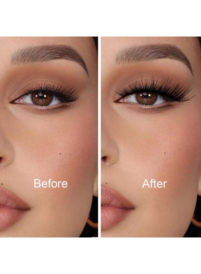 Joudi False Eyelashes 15mm Faux 3D Mink Lashes Natural Look Cat Eye Wispy Lashes Pack, 14 Pairs - Image 2