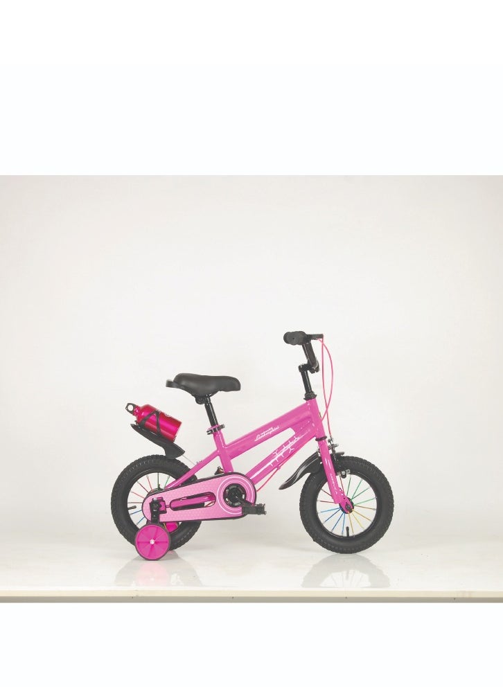 LAMBORGHINI Lamborghini Bicycle for Children, 12-inch Wheels Non-Slip Handle Design,and Adjustable Seat,High-Carbon Steel Material Stable Structure,Universal Riding Bike for Boys and Girls - Pink color  - Image 1