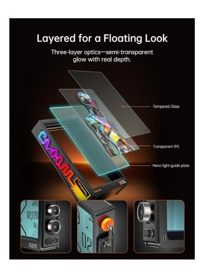 Divoom Times Frame-10.1" Digital Picture Frame Transparent IPS Smart Linux OS with RGBLED Rotary Knob WiFi 64GB 400+Clock Faces Widget 50+API Feeds Gift Mode Pixel Art Community Personalized Display - Image 5