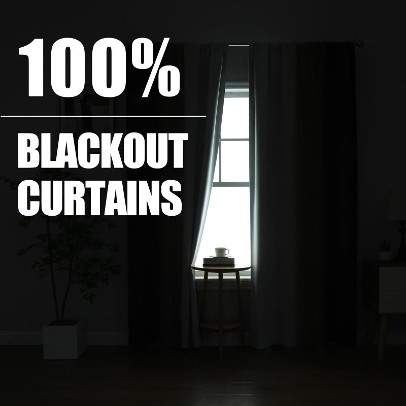 Estelar Textiler Brown and Greyish White Gradient Blackout Curtains for Living Room  Thermal Insulated Ombre Rod Pocket Drapes  Full Light Blocking Energy Saving Curtains for Bedroom  52Wx96L 2 Panels - Image 3