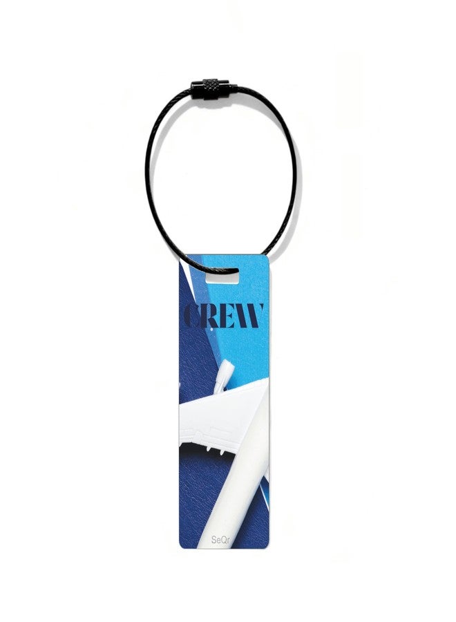 SeQR Smart QR Code Crew Bag Tag ? Lost & Found Metal ID Tag for Flight Crew, Pilot, Cabin Crew & Airline Staff ? Waterproof Aviation Luggage Tag with Wire Cable ? Scan & Contact Travel Accessory - Image 2