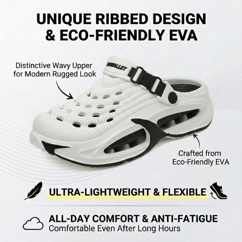 WOwallet Garden Clogs Unisex Waterproof EVA Slip-On Shoes with Arch Support White - Image 2
