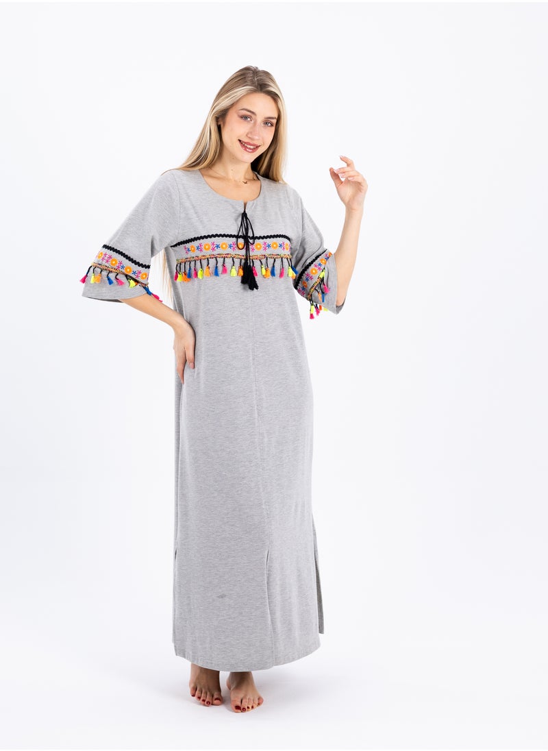 zecotex  Summer Maxi Abaya | Long Nightgown | Elegant Cotton Maxi Dress | Lightweight Fabrics for Maximum Comfort | Women's Home wear  - Image 3