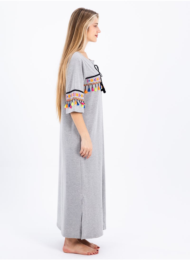 zecotex  Summer Maxi Abaya | Long Nightgown | Elegant Cotton Maxi Dress | Lightweight Fabrics for Maximum Comfort | Women's Home wear  - Image 4