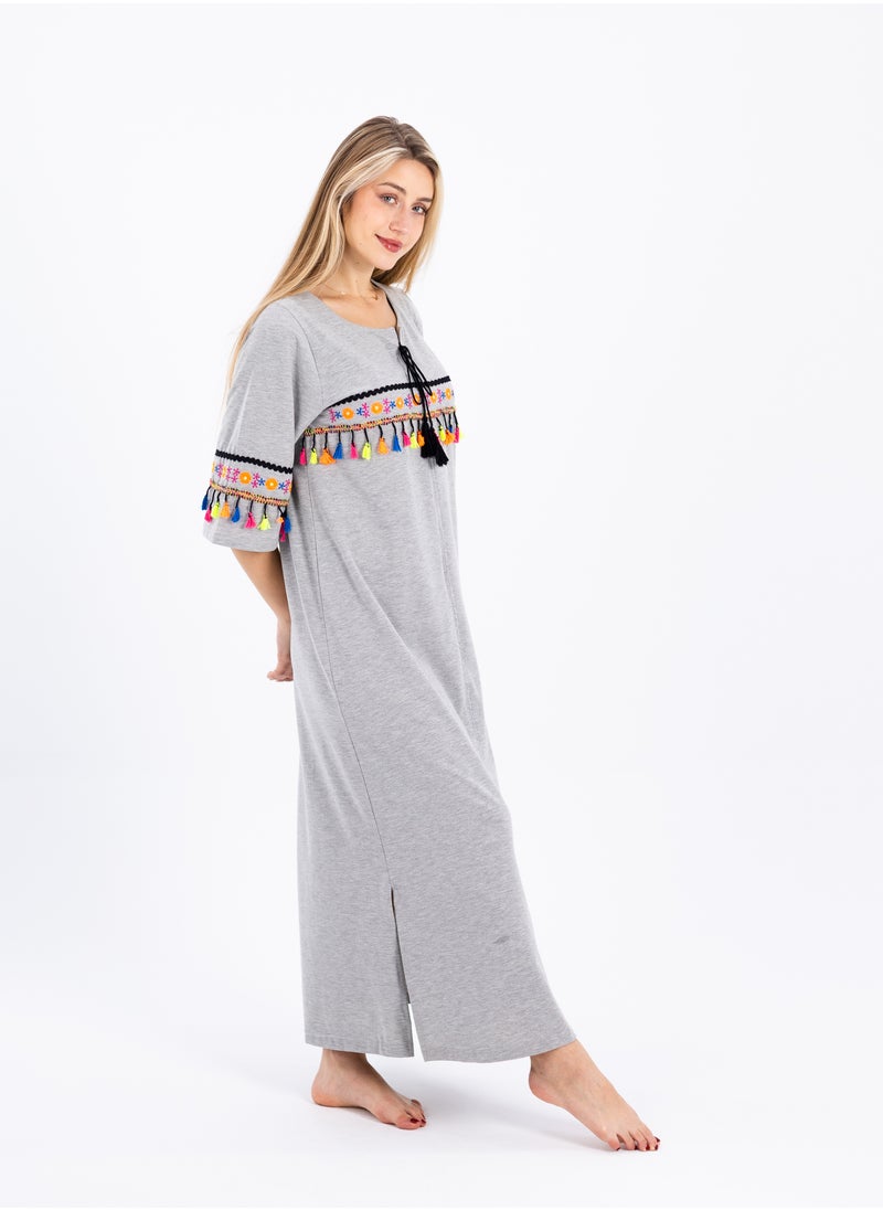 zecotex  Summer Maxi Abaya | Long Nightgown | Elegant Cotton Maxi Dress | Lightweight Fabrics for Maximum Comfort | Women's Home wear  - Image 5