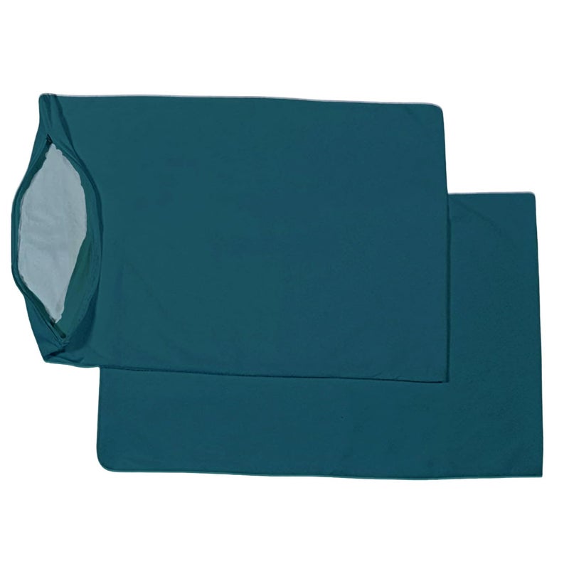 Trance Ultra Soft Terry Waterproof Pillow Protector Cover with Zippered Closure Dust Mite Bed Bug Protection Oil and Water Spill Protection Covers Standard 18 x 28 inch Teal Pack of 2 - Image 1